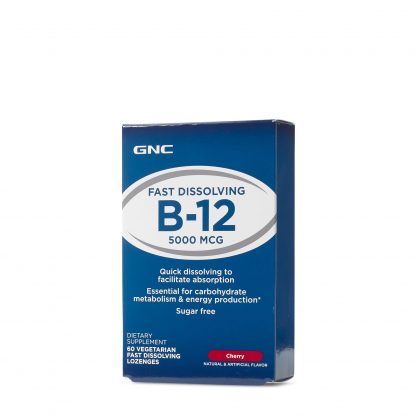 GNC vitamin B-12 5000mcg, 60 vegetarian lozenges