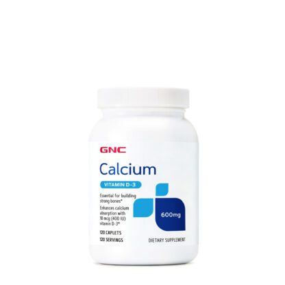 GNC calcium with vitamin D-3, 600mg 120 caplets
