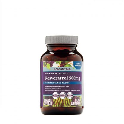 Resvitále resveratrol 500 mg 60 veggie capsules - Image 2
