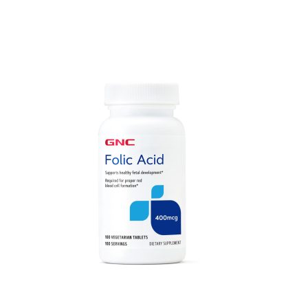 GNC folic acid 400mcg 100 vegetarian tablets