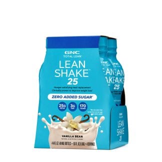 4 Pack GNC TOTAL LEAN® Lean Shake ™ 25 Vainilla Bean RTD- 14 fl oz, 414 ML.