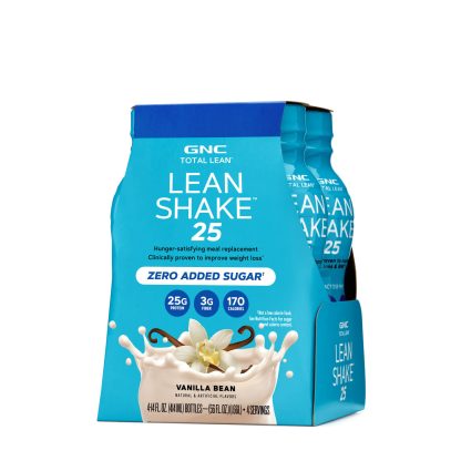 4 Pack GNC total lean lean shake 25 vanilla bean RTD 14 fl oz, 414ml.