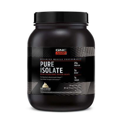 GNC AMP Pure Isolate custard vanilla1.98lb, 28 servings