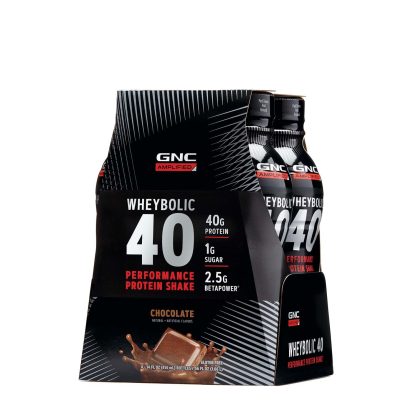 4 Pack GNC AMP Wheybolic Chocolate 40 RTD - 14 fl oz, 414 ml.