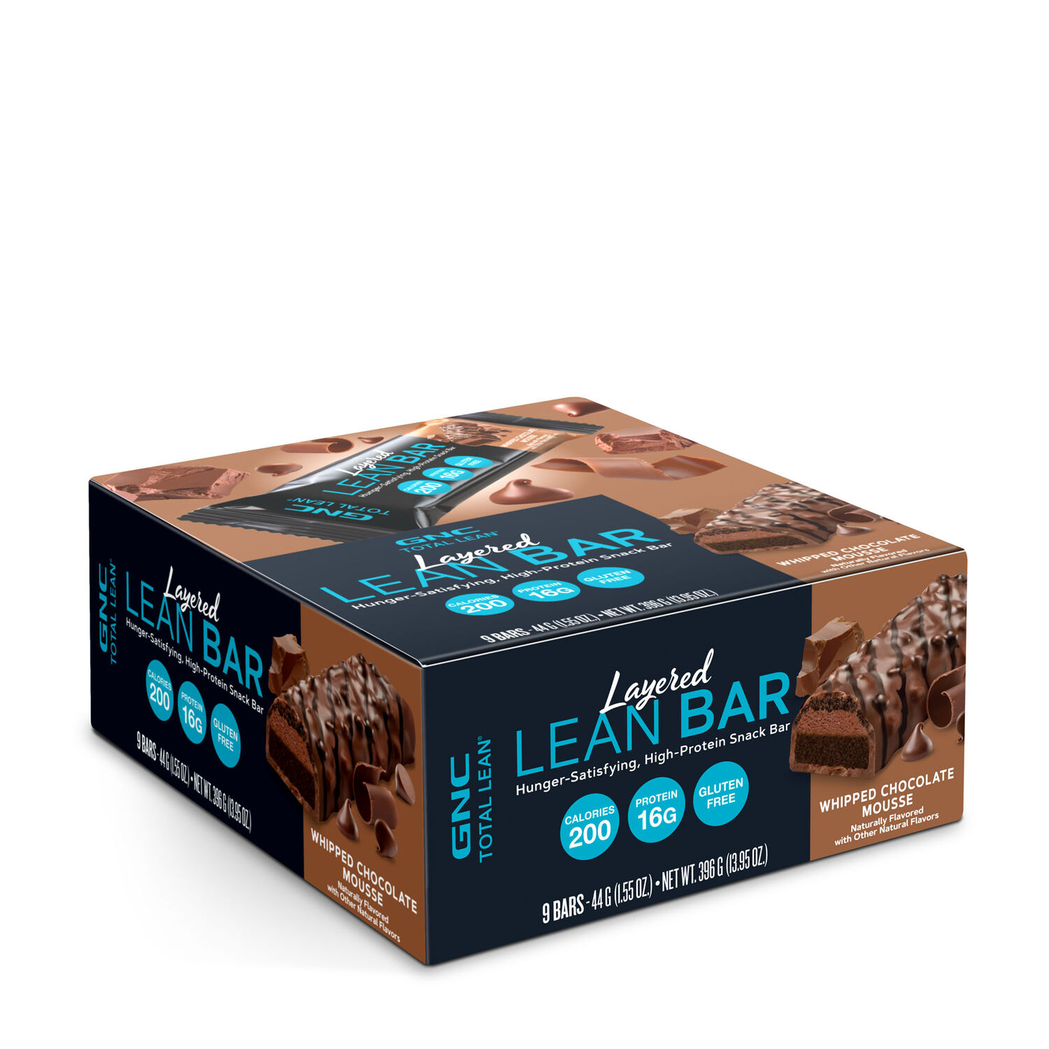 GNC Total Lean Layered Protein Bar Whipped Chocolate Mousse - Caja con 9 unidades.