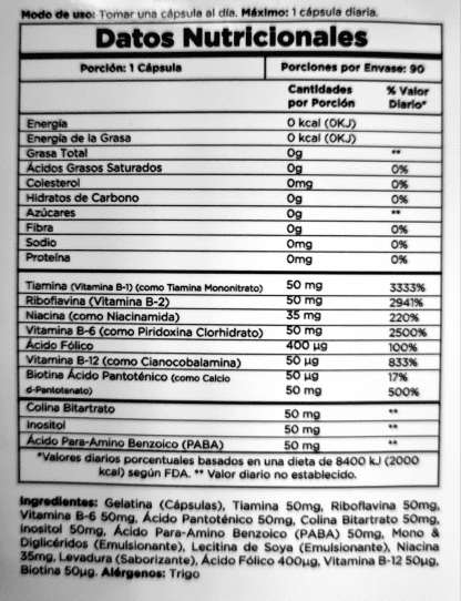 GNC b-complex 50mg, 90 capsules - Image 2