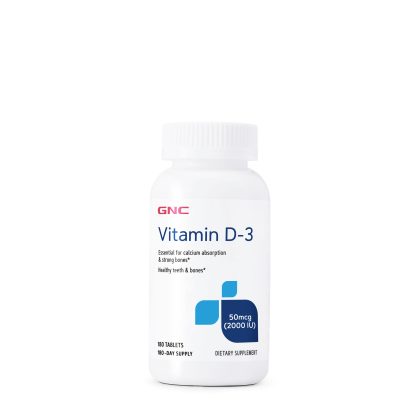 GNC vitamina D3, 2000 IU, 180 tablets
