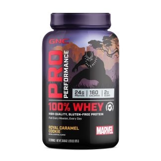 GNC PP 100% Whey Marvel Black Panther Royal Caramel cookie 1.93lb, 25 servings