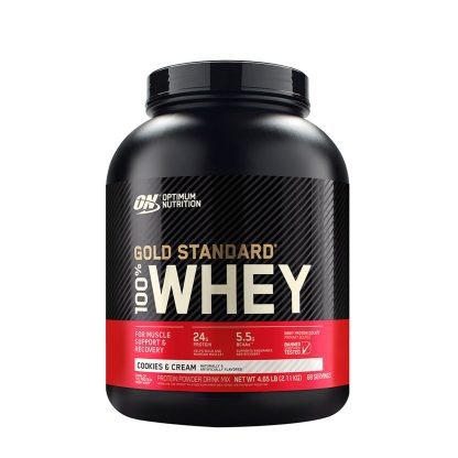 ON Gold Standard 100% whey cookies & cream 5lb, 68 servings