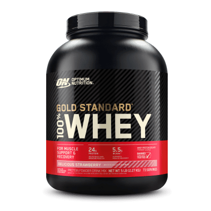 ON Gold Standard 100% whey strawberry and cream 5lb, 73 servings