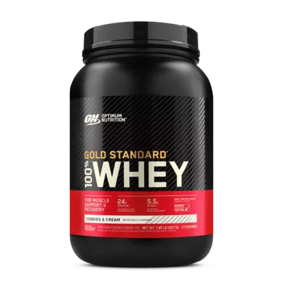 ON Gold Standard 100% whey cookies & cream 2lb, 27 servings