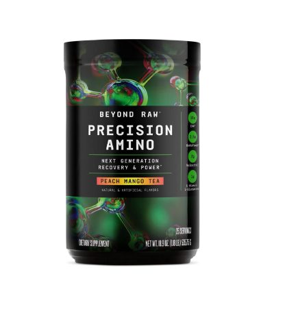 GNC Beyond Raw Precision Amino Peach Mango Tea 1.18 LB, 25 servings.