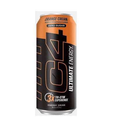 C4 ultimate energy carbonated orange cream zero sugar, 16oz