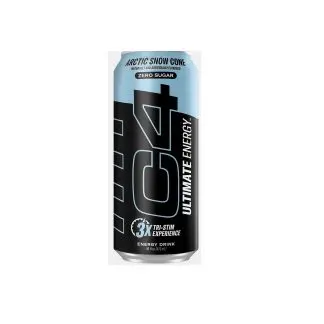 C4 Ultimate Energy Carbonated 16oz Artic Snow Cone zero sugar.