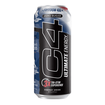 C4 ultimate energy carbonated fredom ice zero sugar, 16oz