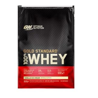 ON Gold Standard 100% whey vanilla Ice cream 10lb, 146 serv