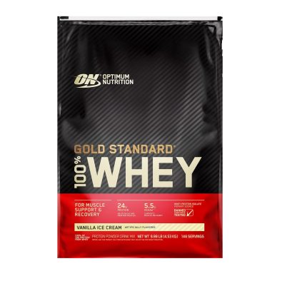 ON Gold Standard 100% whey vanilla Ice cream 10lb, 146 serv