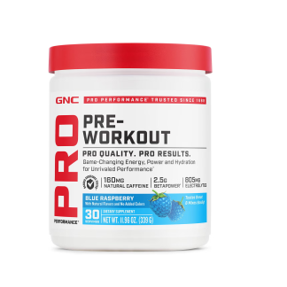 GNC Pre-Workout - Blue Raspberry, 30 servings.